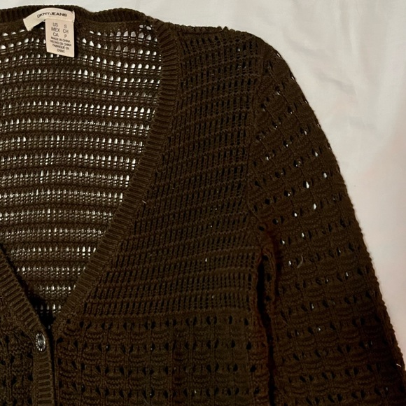 DKNY Jeans | Half Sleeves Brown Cardigan - Picture 8 of 8